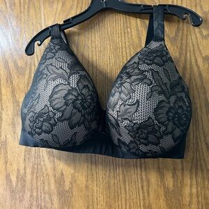 Cacique Black Floral Lace Bra